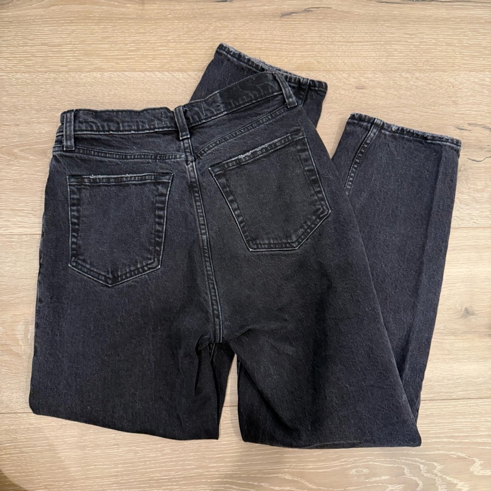 Black High Rise Crossover Jeans - Picture 3 of 9